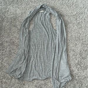 Gray slouchy vest shrug. Longer in the front.